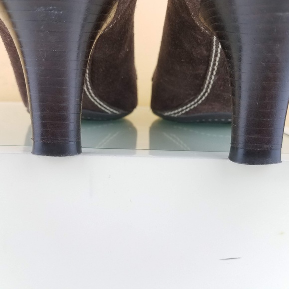 Cole Haan Brown Suede Leather Slip On Heels 5.5C - Picture 6 of 8